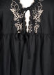 Blouse with open front and embroidered details, Black, Packshot image number 2