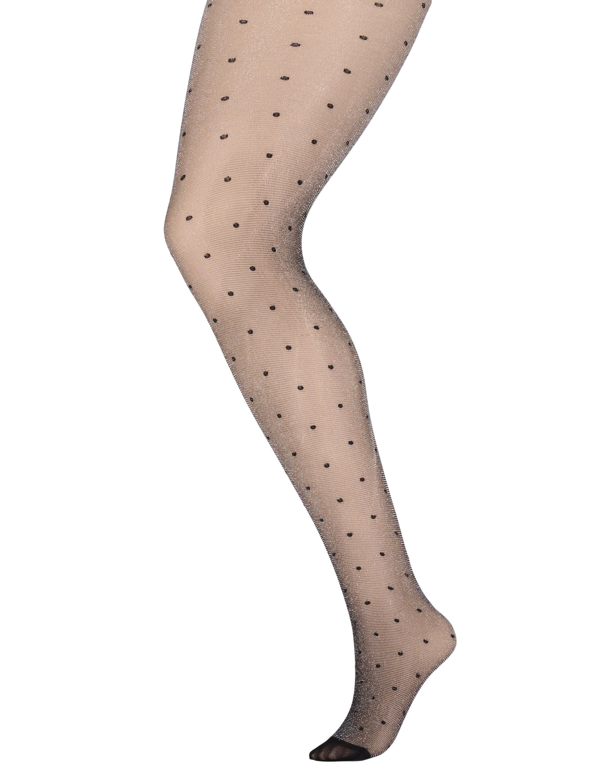 Zizzifashion Tights in 30 denier with polka dots, Black, Packshot image number 0
