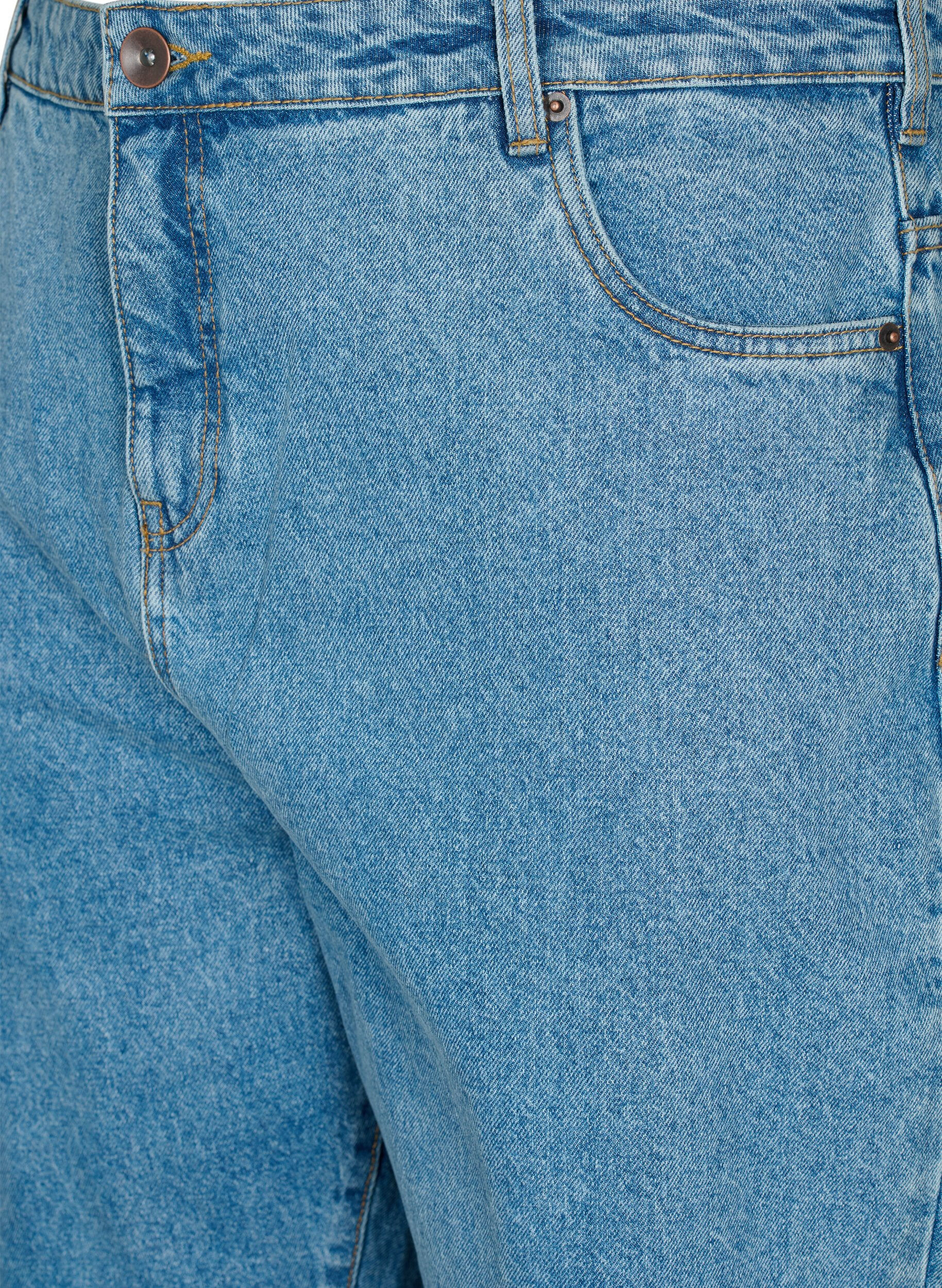 Zizzifashion Cropped Mille jeans with high waist, Light blue denim, Packshot image number 2