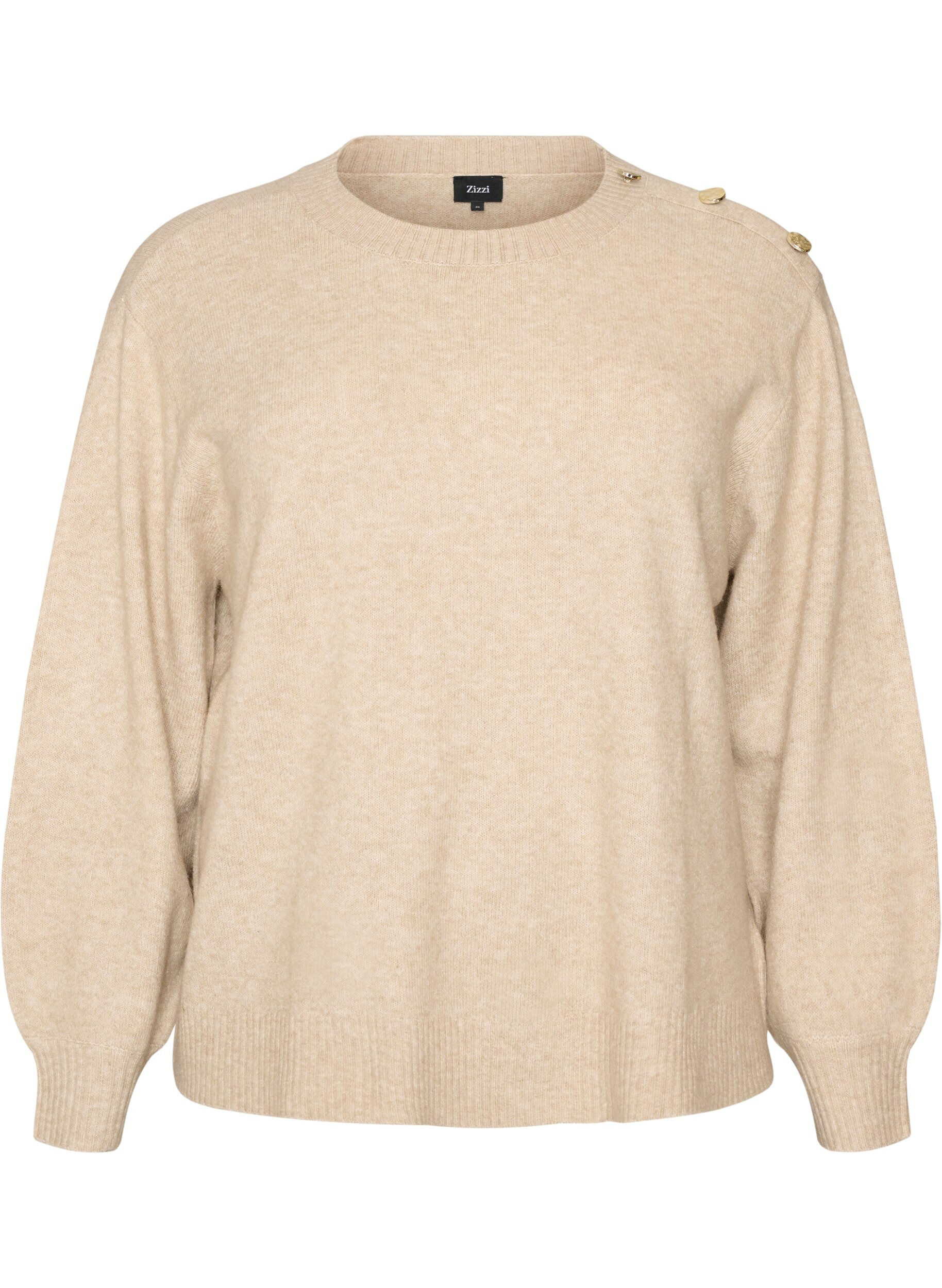 Knit blouse with button detail