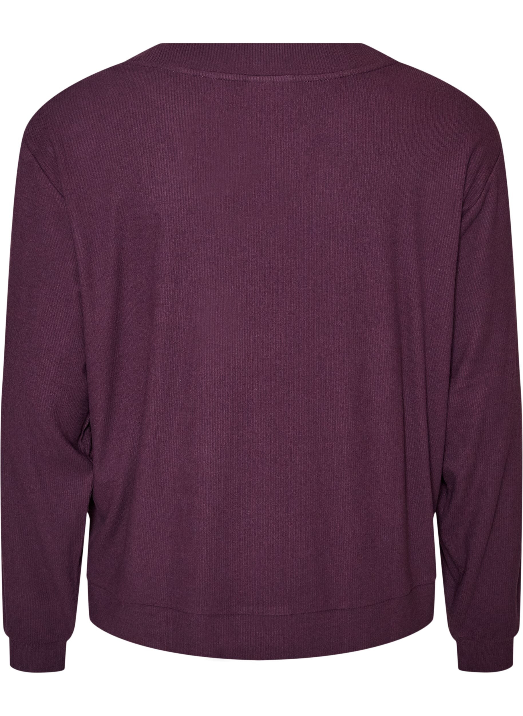 ZizzifashionRibbed jersey cardigan with V-neck, Purple, Packshot image number 1
