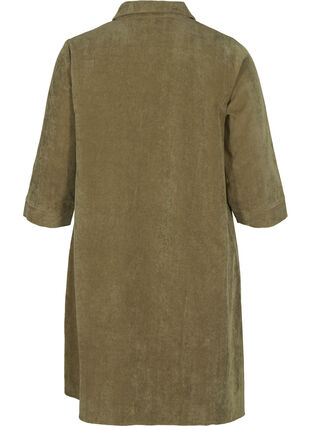 Velvet dress with 3/4 length sleeves, Green , Packshot image number 1