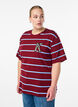 T-shirt with stripes and leopard detail, Red, Model image number 0