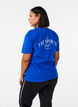 Sporty T-shirt in organic cotton, Blue, Model image number 2