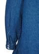 Denim dress with ruffles and A-cut, Blue Denim, Packshot image number 4