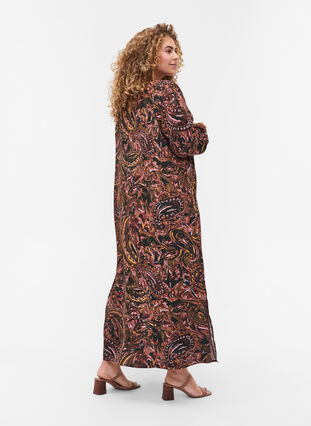 Printed viscose maxi dress, Paisley AOP, Model image number 1