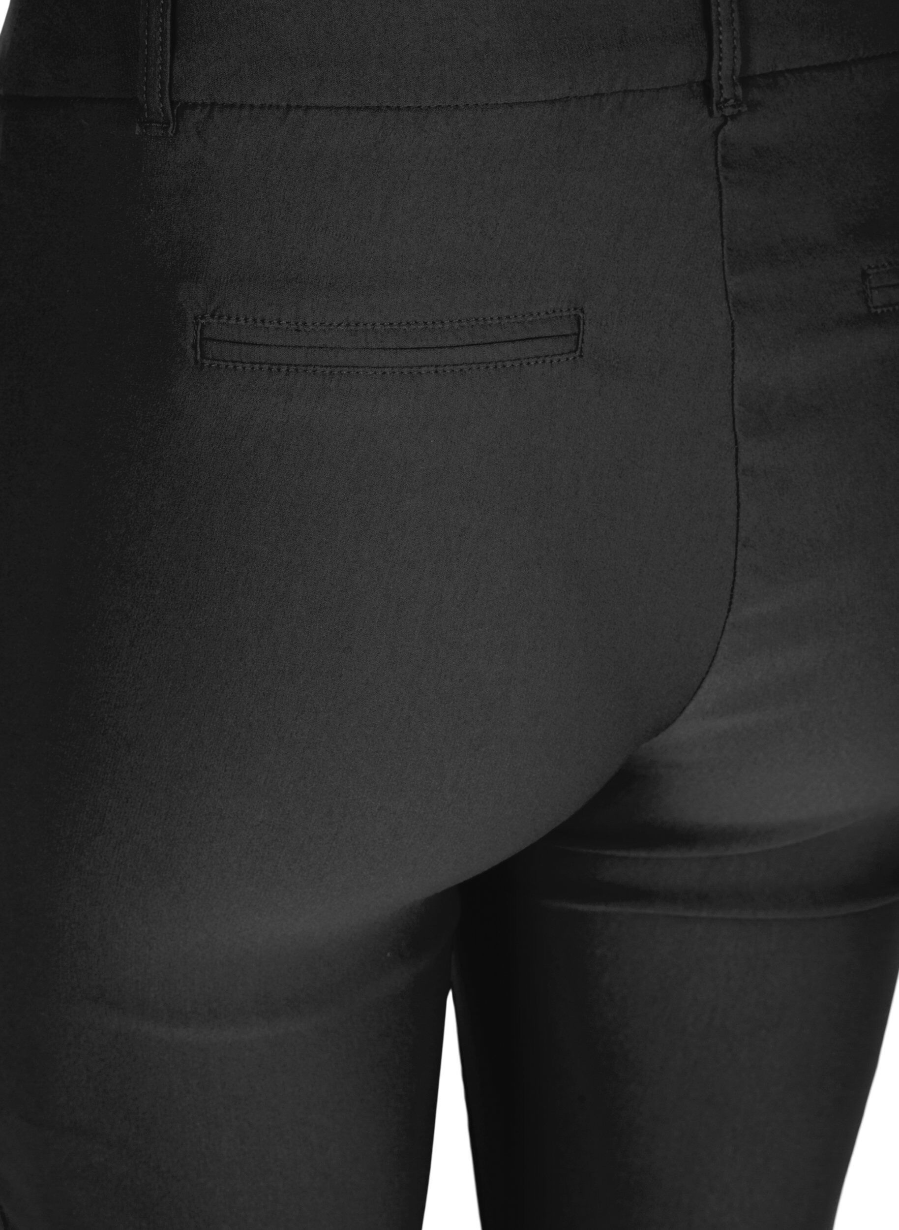 Zizzifashion Cropped trousers with a light shine, Black, Packshot image number 3