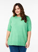 Knitted blouse with short sleeves, Green, Model image number 0