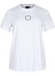 Cotton T-shirt with embroidery detail, White, Packshot image number 0