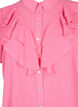 Short sleeve shirt blouse with ruffles, Pink Power, Packshot image number 2