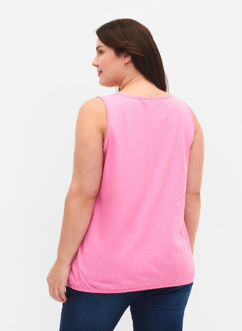 2-pack cotton top with lace trim, Rosebloom / Black, Model image number 1