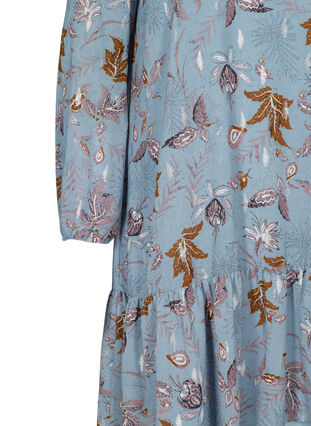 Long-sleeved floral dress, Light Blue AOP, Packshot image number 3