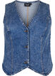 Slim fit denim vest with buttons, Blue Denim, Packshot image number 0