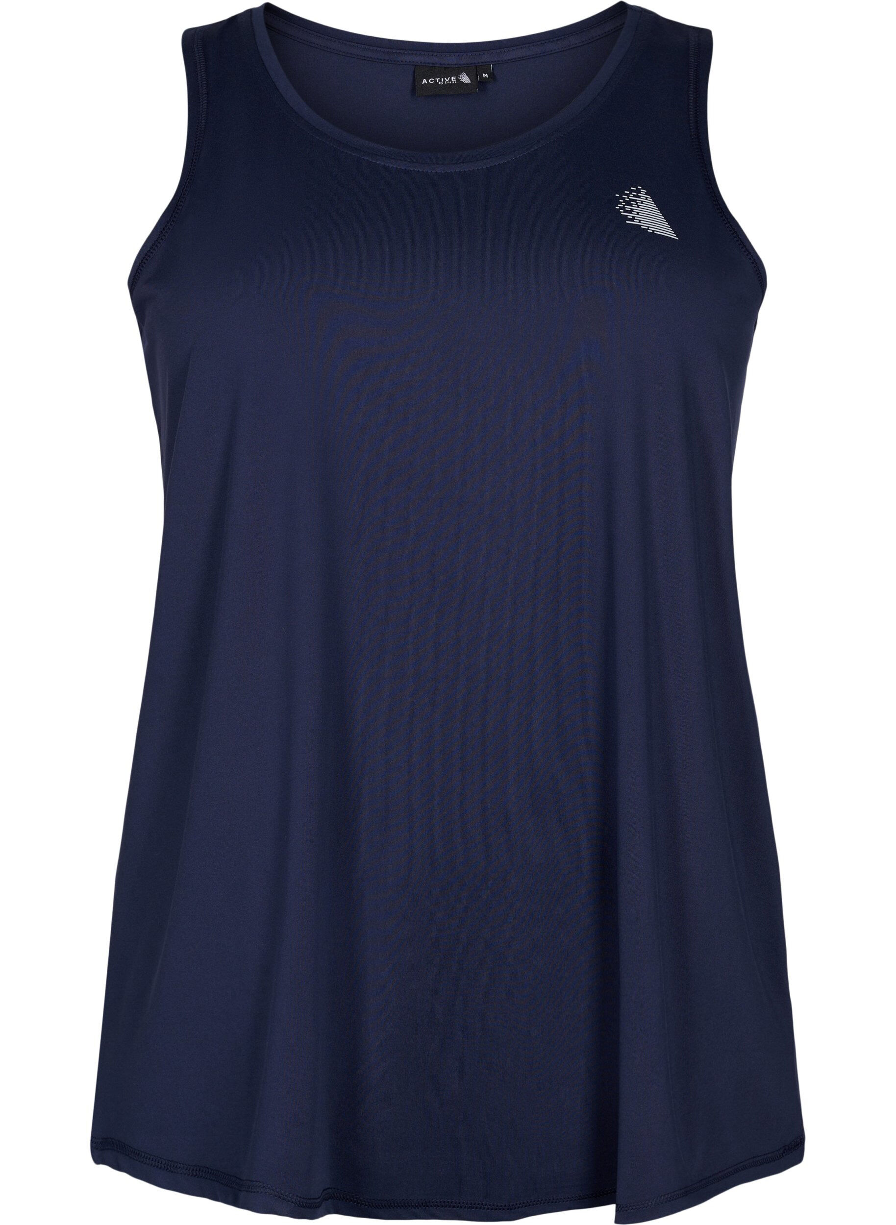 Plain-coloured sports top with round neck