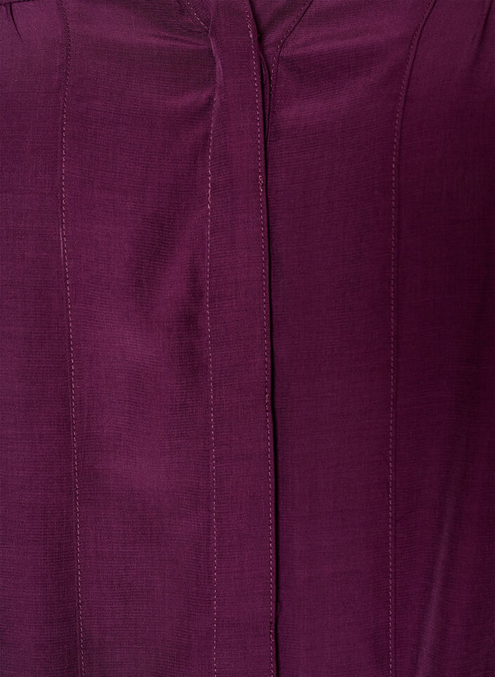 Blouse with ruffle collar and ruching, Purple, Packshot image number 2