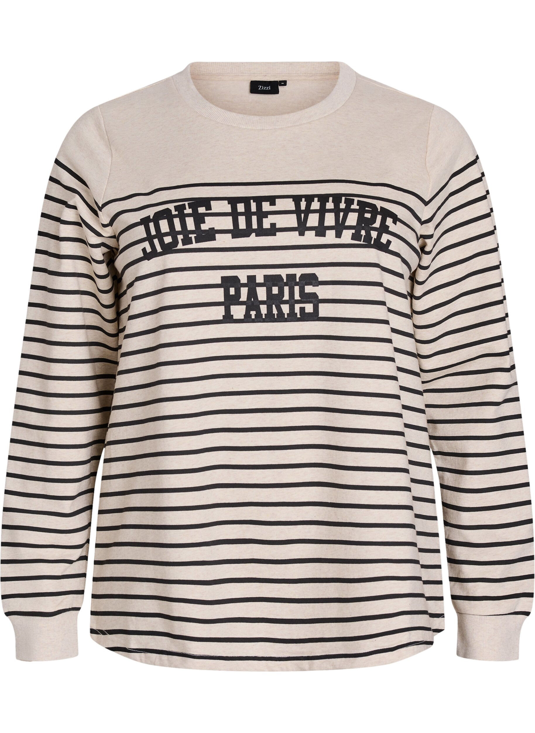 Sweatshirt with stripes and text print
