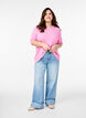 Knitted blouse with short sleeves, Pink, Model image number 1