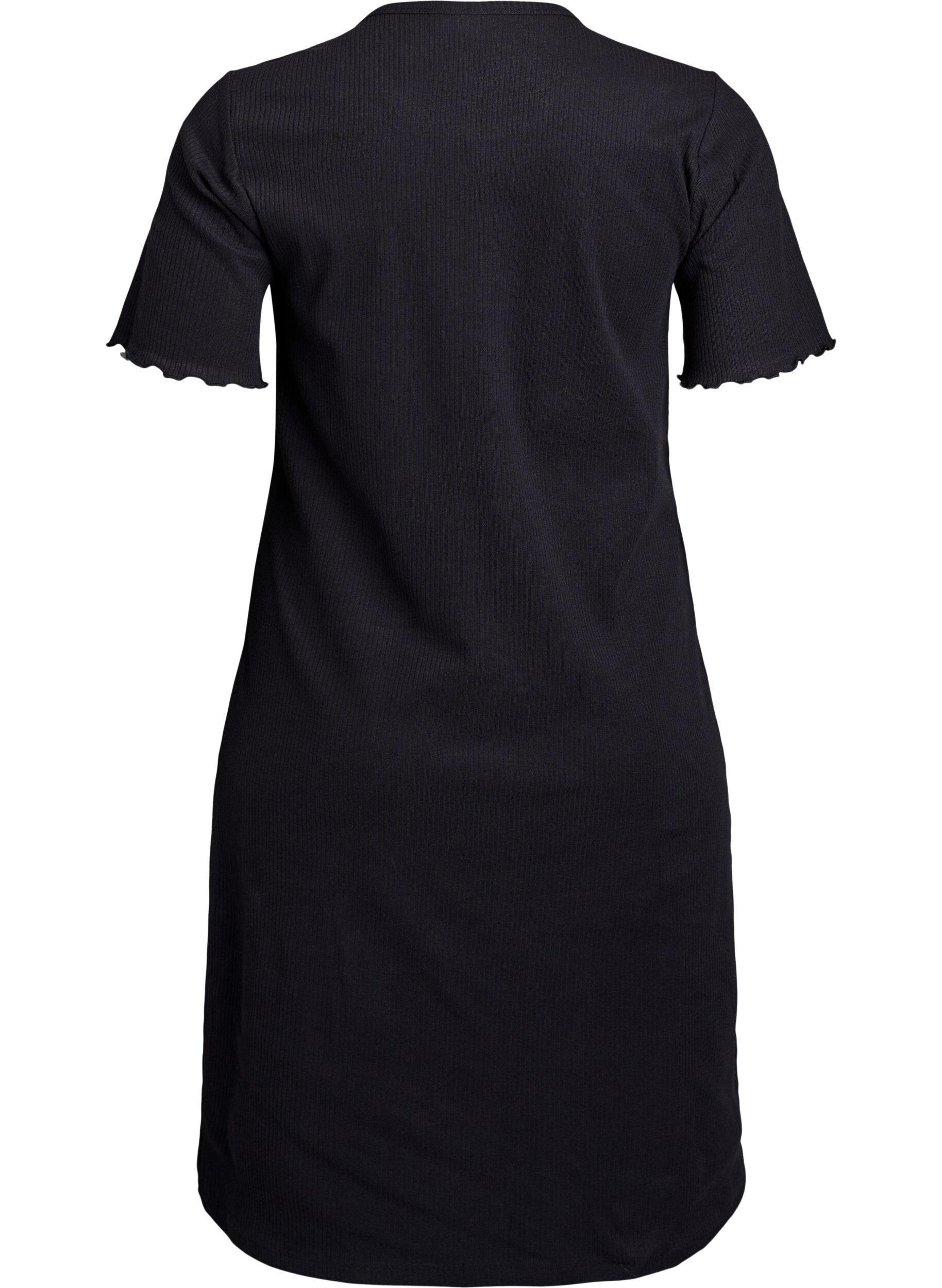 Zizzifashion Knee-length T-shirt dress in ribbed jersey, Black, Packshot image number 1