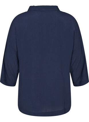 Viscose shirt with 3/4 sleeves, Navy Blazer, Packshot image number 1
