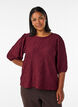 Blouse with texture and 3/4 sleeves, Red, Model image number 0