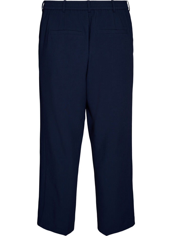 Tailored trousers with a high waist and straight fit, Blue, Packshot image number 1