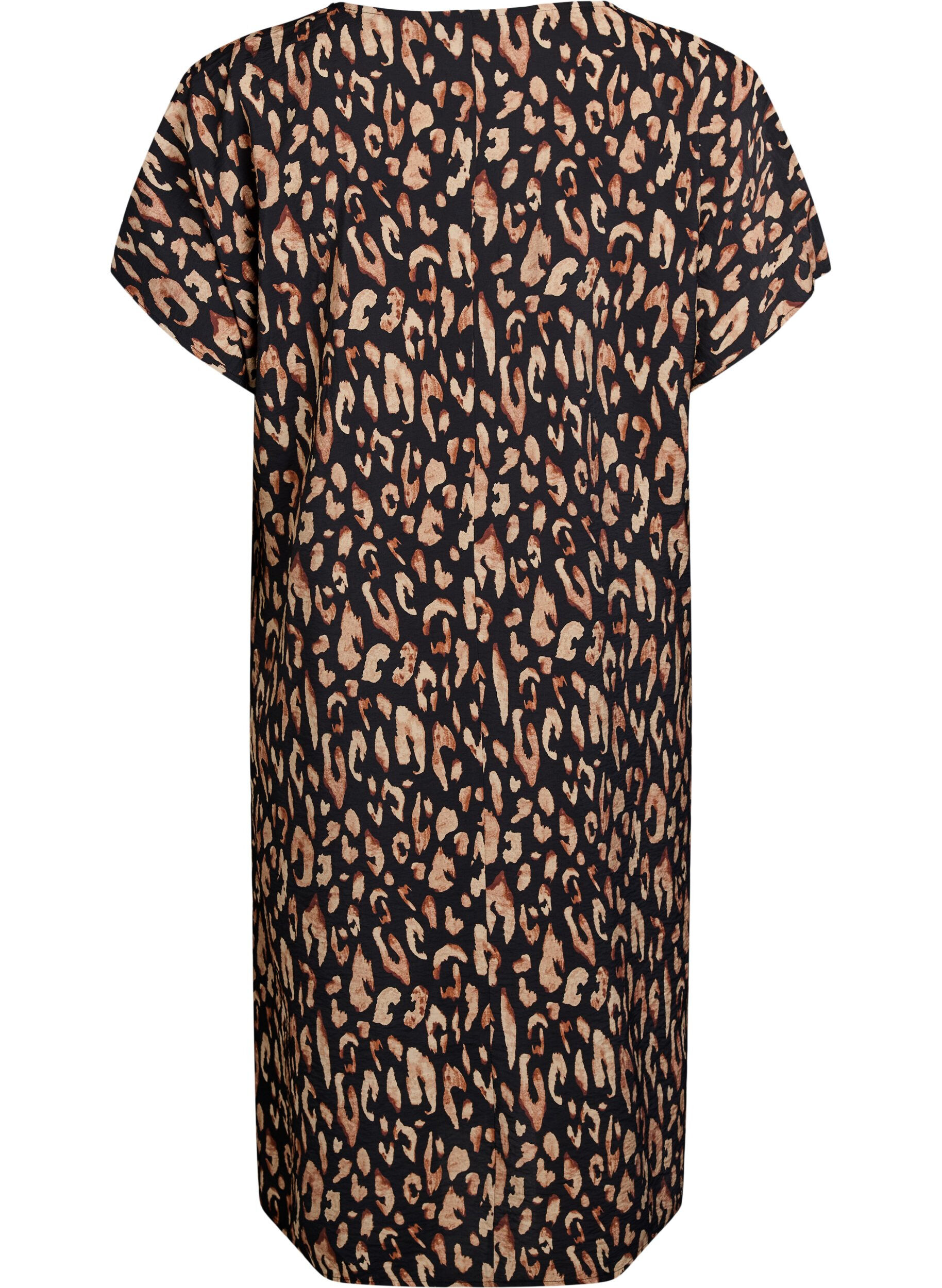 Zizzifashion V-neck dress in viscose, Black, Packshot image number 1