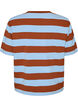 Oversized T-shirt with stripes and 1/2 sleeves, Light Blue, Packshot image number 1