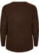 Melange knit blouse with round neck, Brown, Packshot image number 1