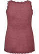 Ribbed top with lace trim, Red, Packshot image number 1