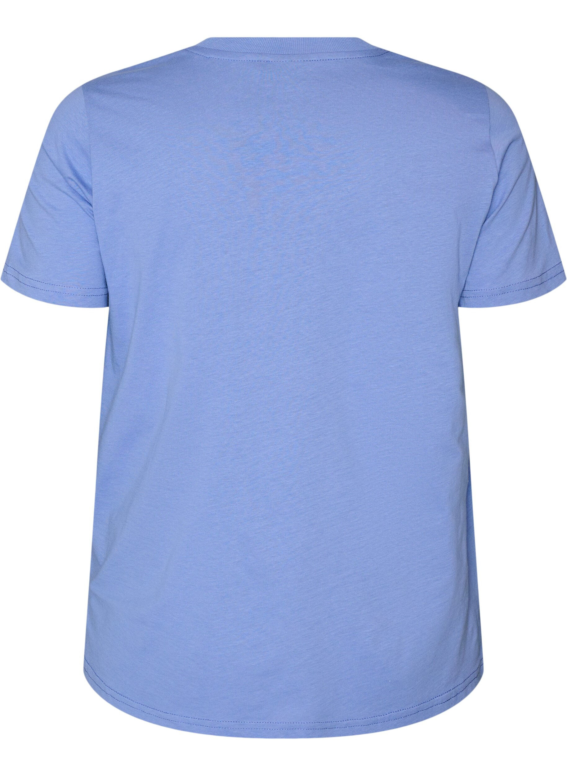 ZizzifashionBasic cotton T-shirt with round neck, Purple, Packshot image number 1