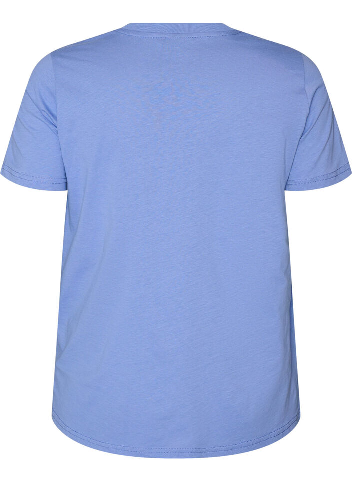 Basic cotton T-shirt with round neck, Purple, Packshot image number 1