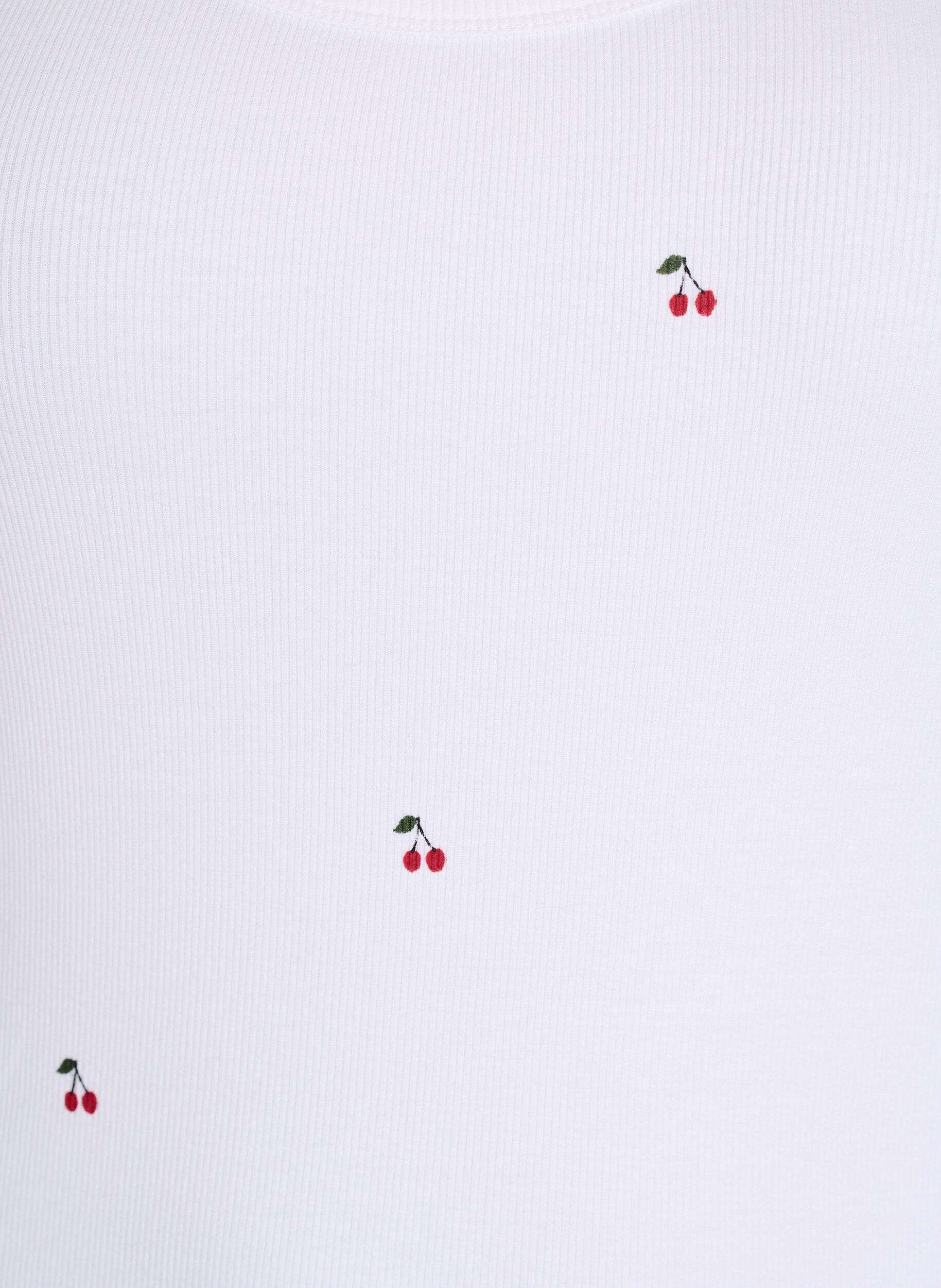 Zizzifashion Fitted top with motif, White, Packshot image number 2