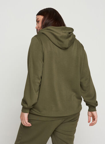 Sweatshirt with pockets and hood, Ivy Green, Model image number 1