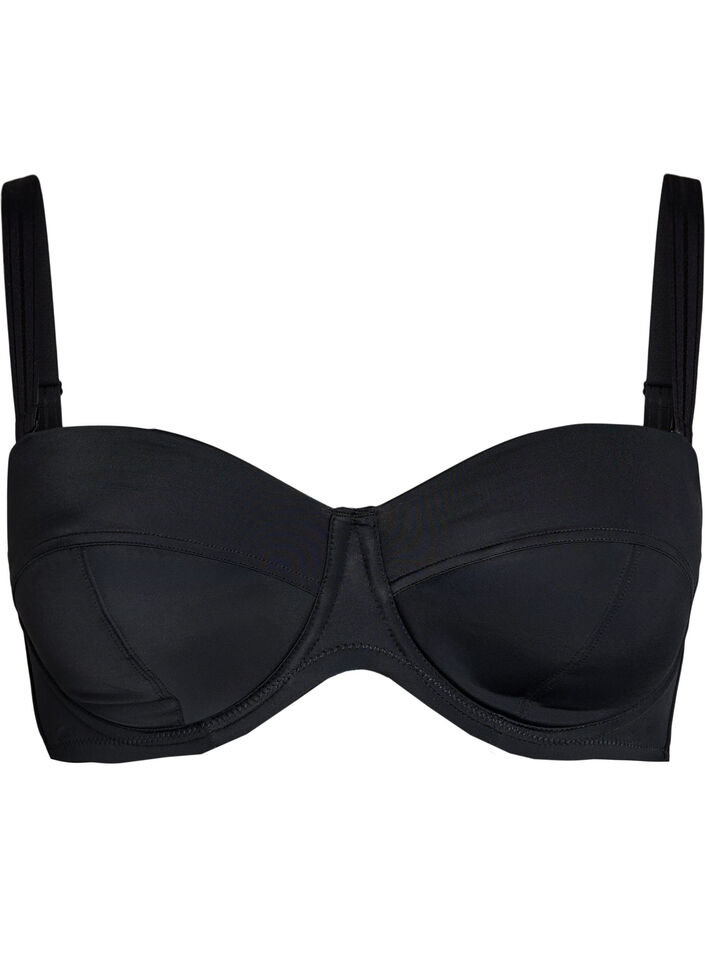 Padded strapless bra with detachable straps, Black, Packshot image number 0