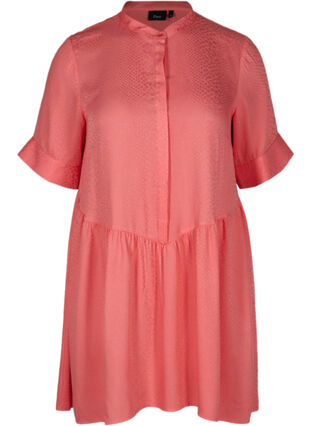 Viscose A-line tunic with buttons, Tea Rose , Packshot image number 0