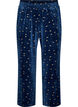 Velour pyjama bottoms with an all-over print, Blue, Packshot image number 0