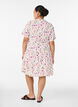 Short A-line dress in cotton muslin, Beige, Model image number 2