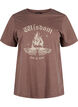 Organic cotton T-shirt with print, Brown, Packshot image number 0