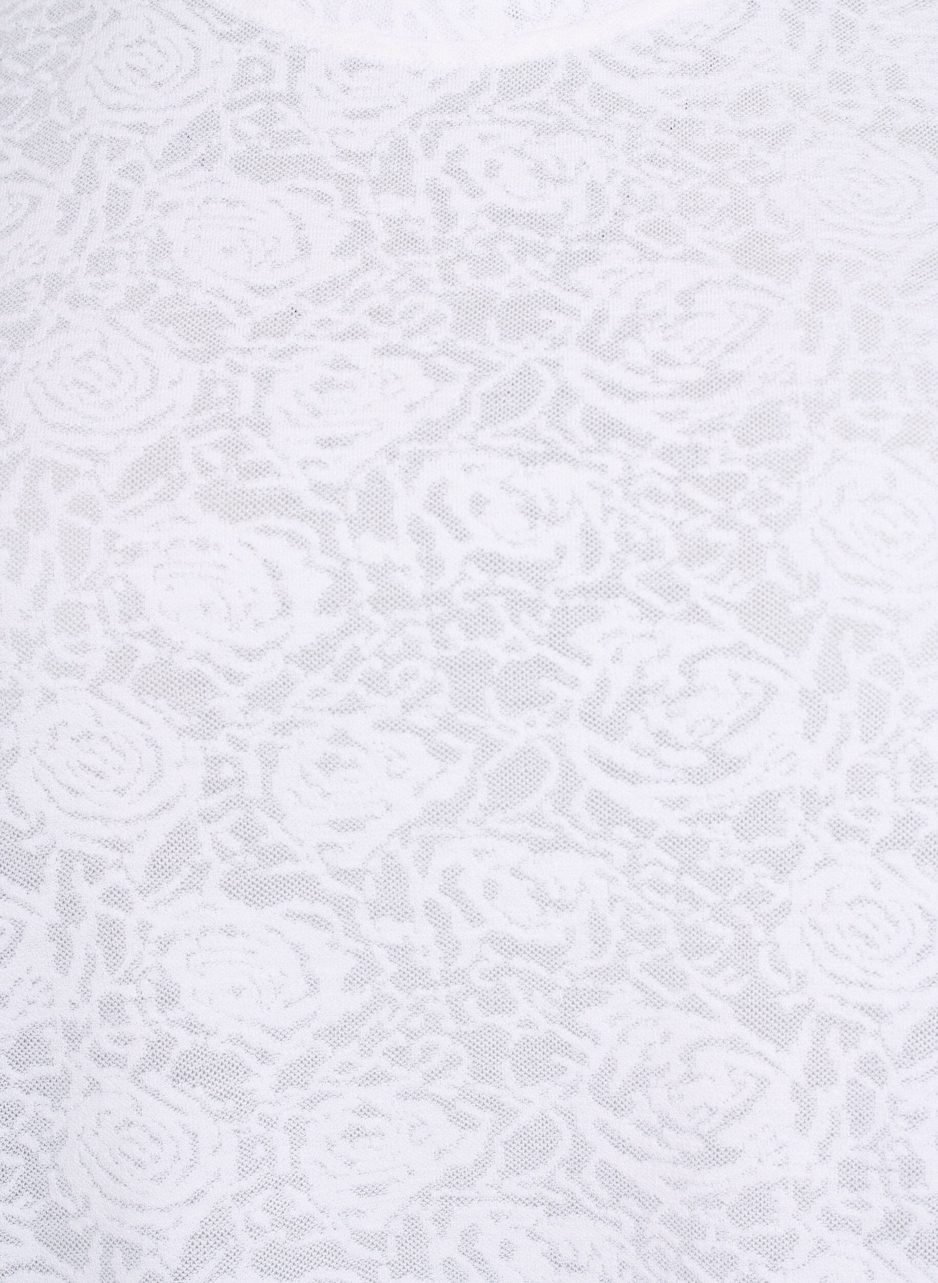 Zizzifashion Short-sleeved blouse with rose patterned texture, White, Packshot image number 2