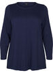 Knitted blouse in cotton-viscose blend, Blue, Packshot image number 0