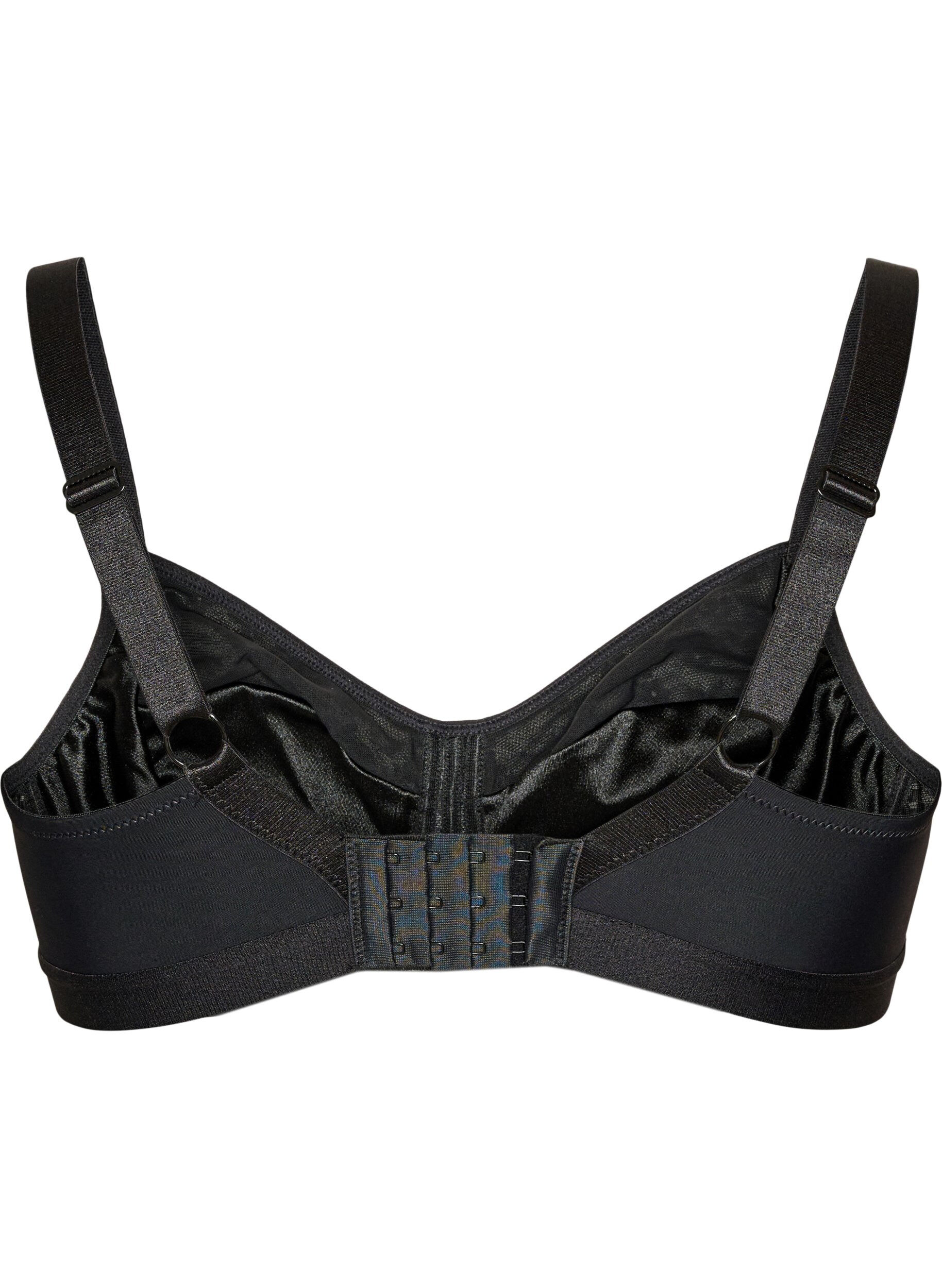 Zizzifashion Wire-free bra with lace, Black, Packshot image number 1