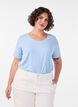 Basic plain cotton t-shirt, Light Blue, Model image number 0