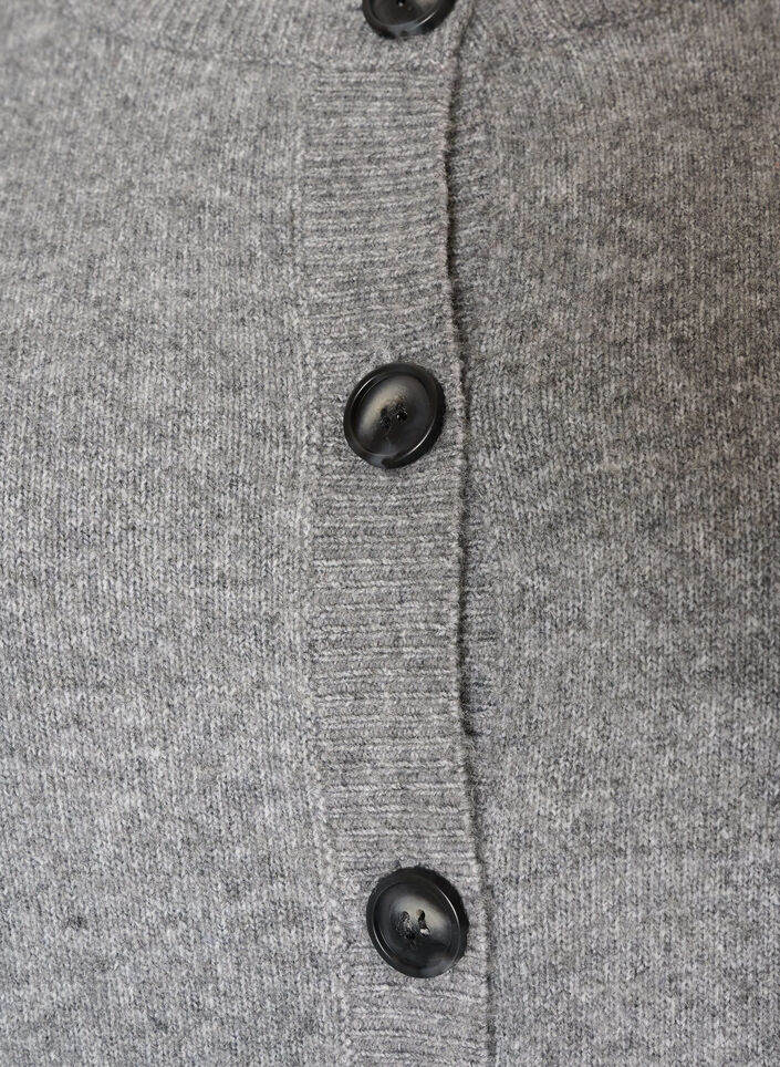 Cardigan with buttons and a rounded front, Grey, Packshot image number 2