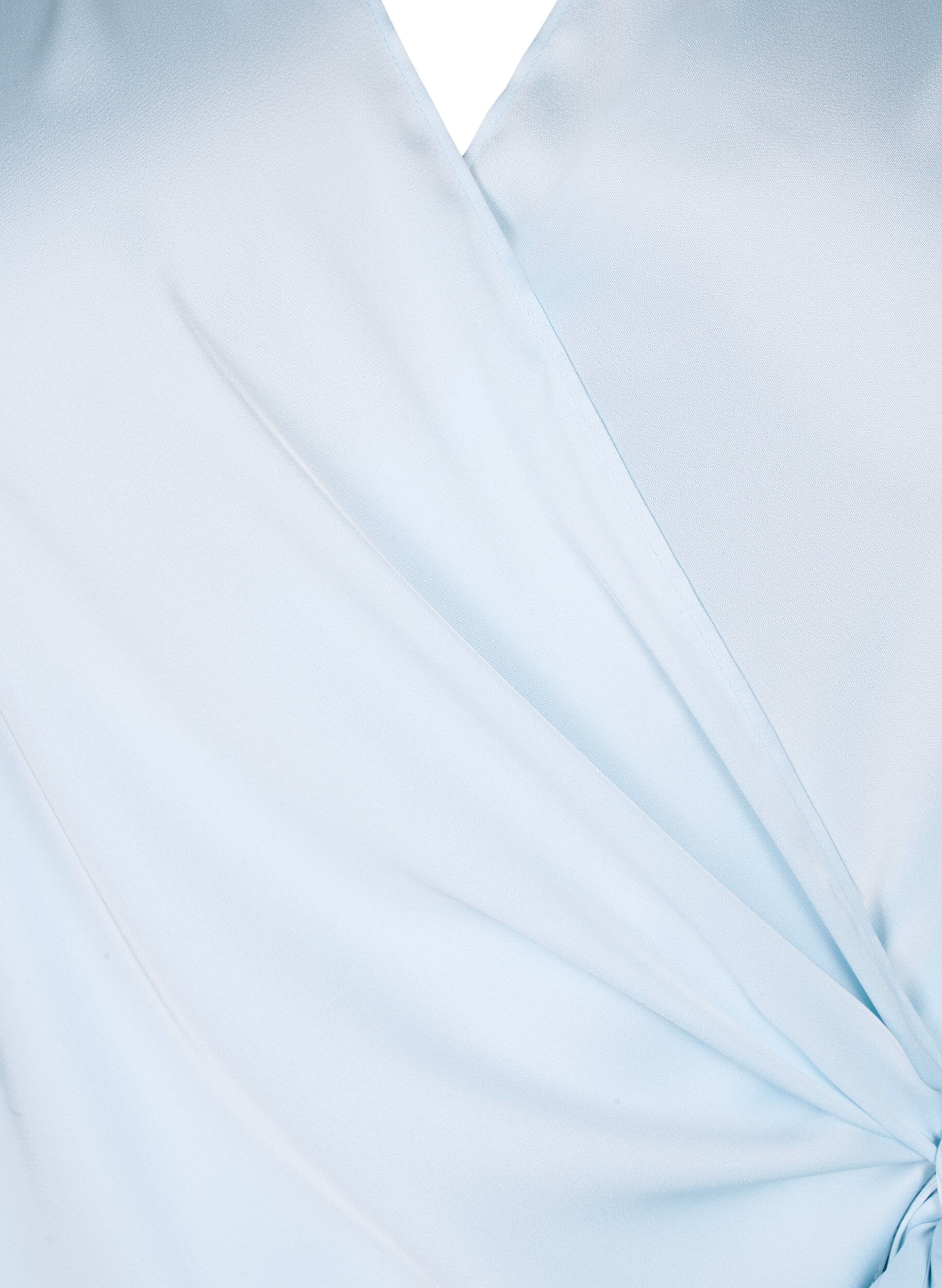 Zizzifashion Satin party blouse with wrap, Delicate Blue, Packshot image number 2