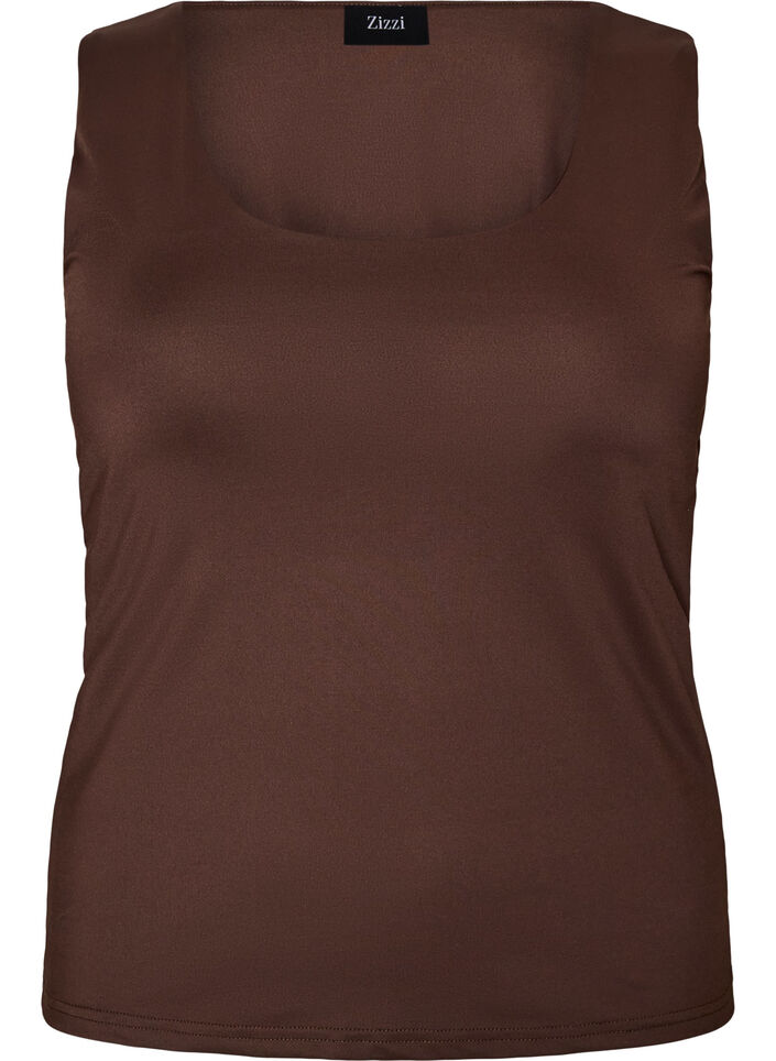 Fitted basic top with reversible function, Brown, Packshot image number 0
