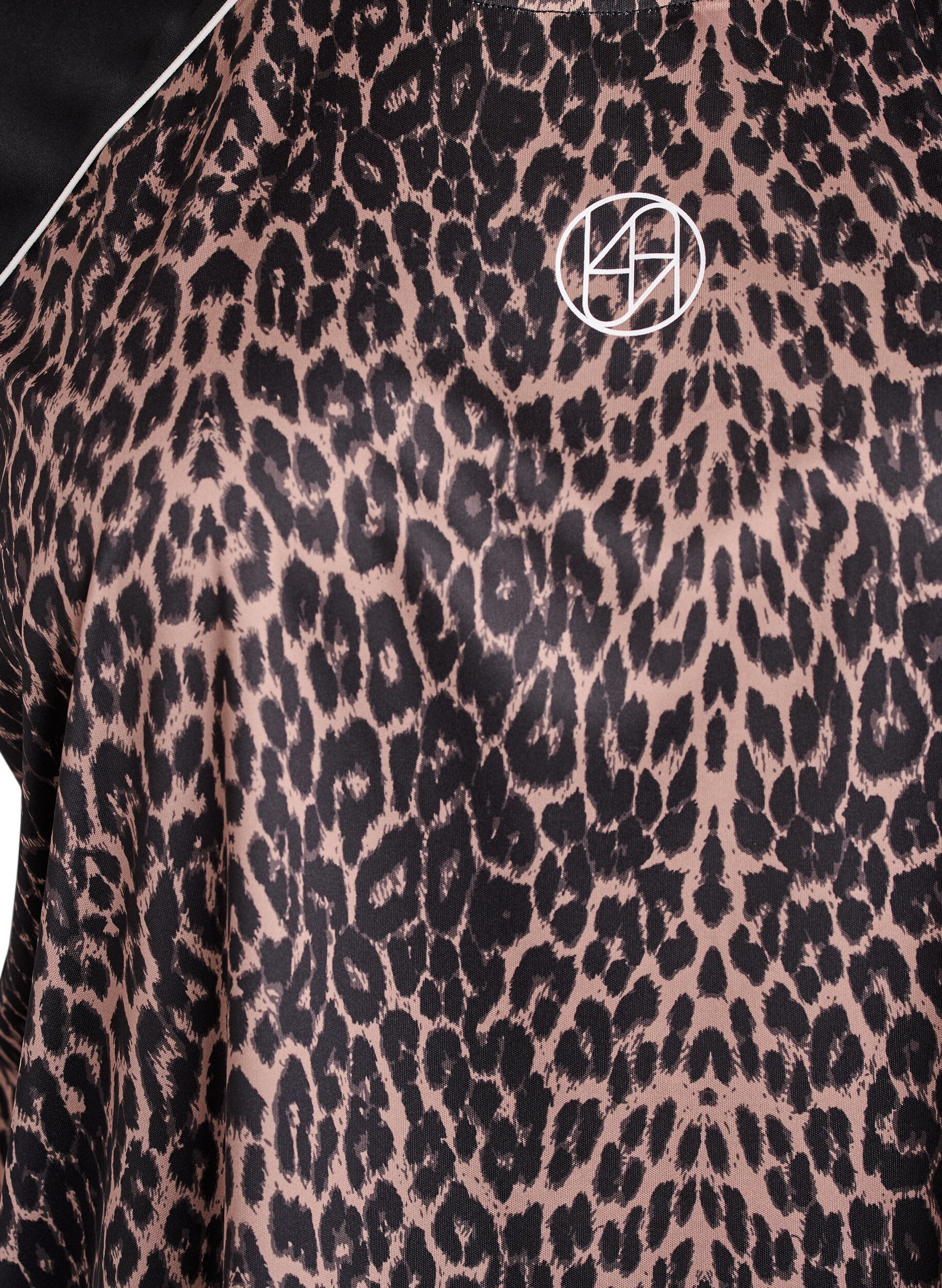 Zizzifashion Workout t-shirt with leopard print and raglan sleeves, Brown, Packshot image number 2