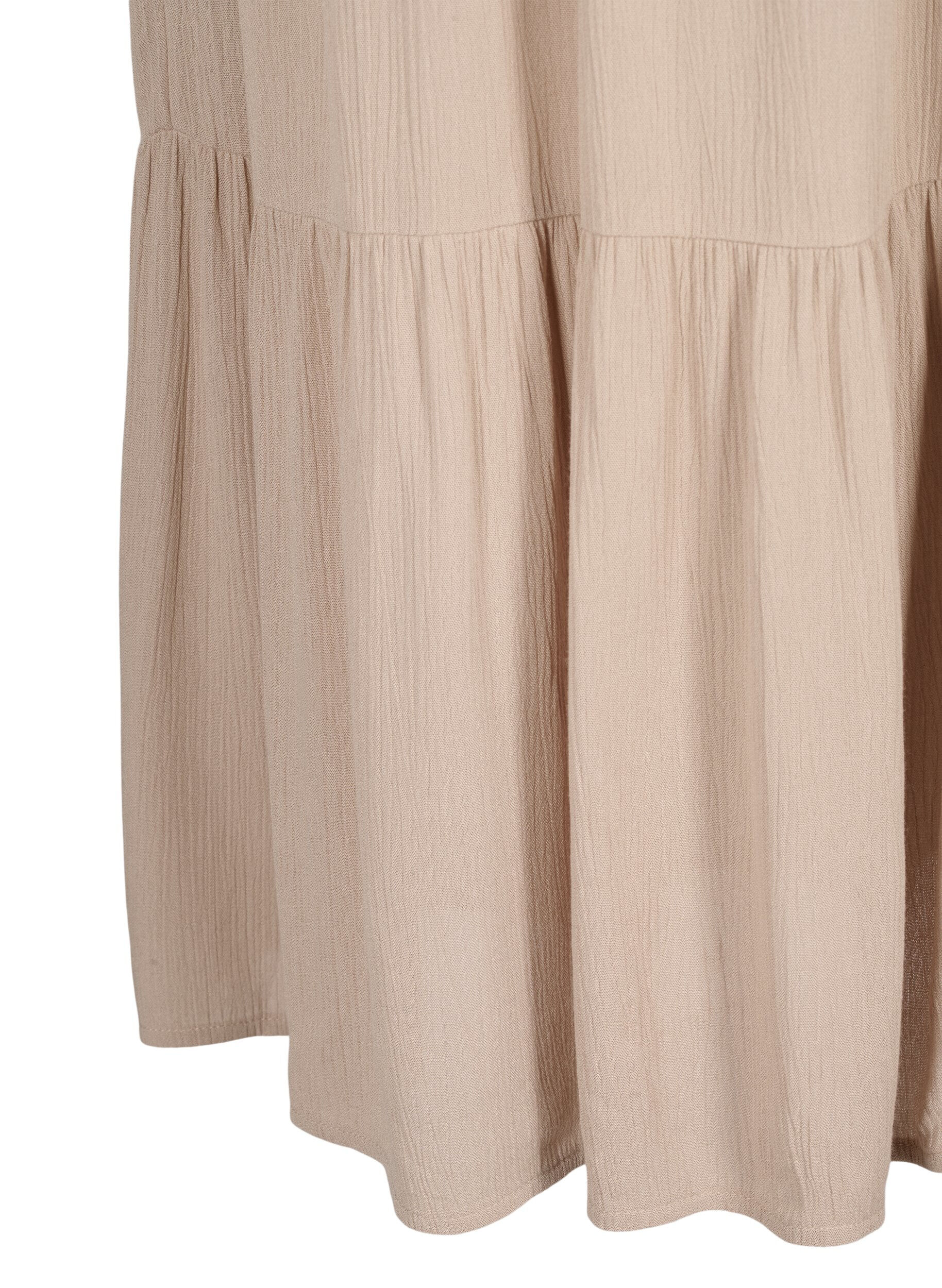 Zizzifashion Long skirt with elasticated waist, Beige, Packshot image number 3