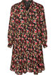 Dress with all-over print and a ruffle layer, Black, Packshot image number 0