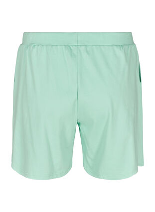Loose cotton shorts with pockets, Lichen, Packshot image number 1