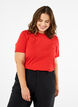 Basic cotton T-shirt with round neck, Red, Model image number 0